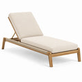 Verstellbare Gartenliege aus Holz mit Polsterauflagen, 200 × 70 × 35 cm, Beige/Hellbraun