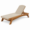 Verstellbare Holz-Sonnenliege Natur/Beige mit Seilgeflecht, 200 x 70 x 35 cm