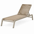 Verstellbare Sonnenliege 195 × 65 × 33 cm mit Metallrahmen und Seilbespannung in Beige/Taupe