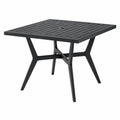 Aluminium-Gartentisch Schwarz 90 x 90 x 75 cm mit Schirmloch