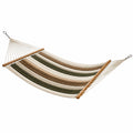 Gestepptes Baumwollgewebe mit Holzspreizstäben, Grün/Beige/Braun, 320 × 120 × 5 cm